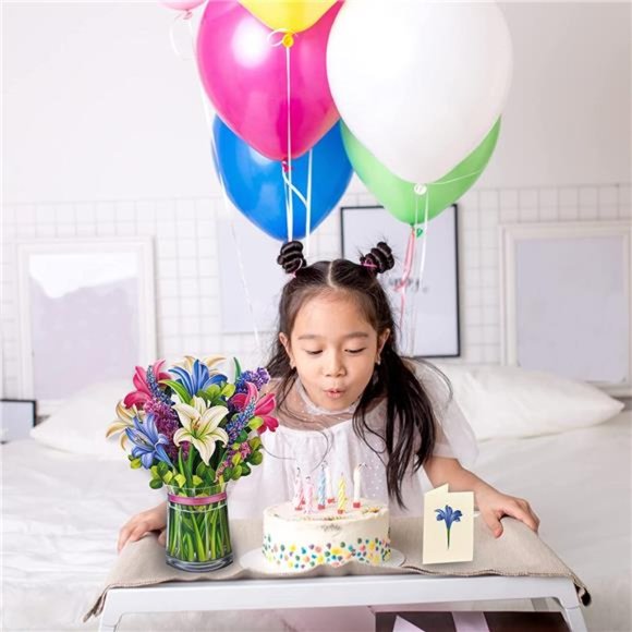 Freshcut Paper Pop Up Cards,Lillies & Lupines, 12 inch Life Sized Forever Flower - Picture 2 of 6